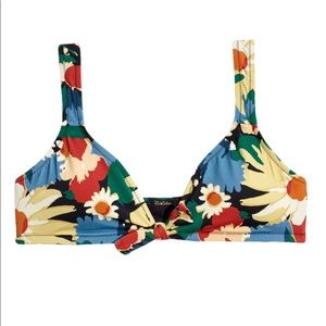 Madewell Second Wave Tie Front Bikini Top, XS, NWT